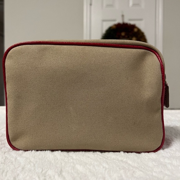 Authentic Prada Pouch in Red Leather and Canvas - Picture 3 of 10
